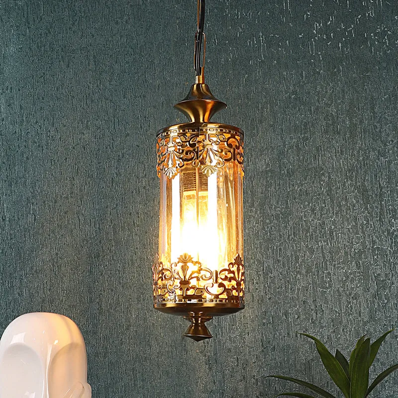 Lanthra Lantern Glass & Iron Ceiling Lamp media 2