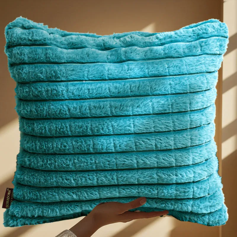 Frost Waffle Blue Cushion Cover (Square) Set of Two media 3