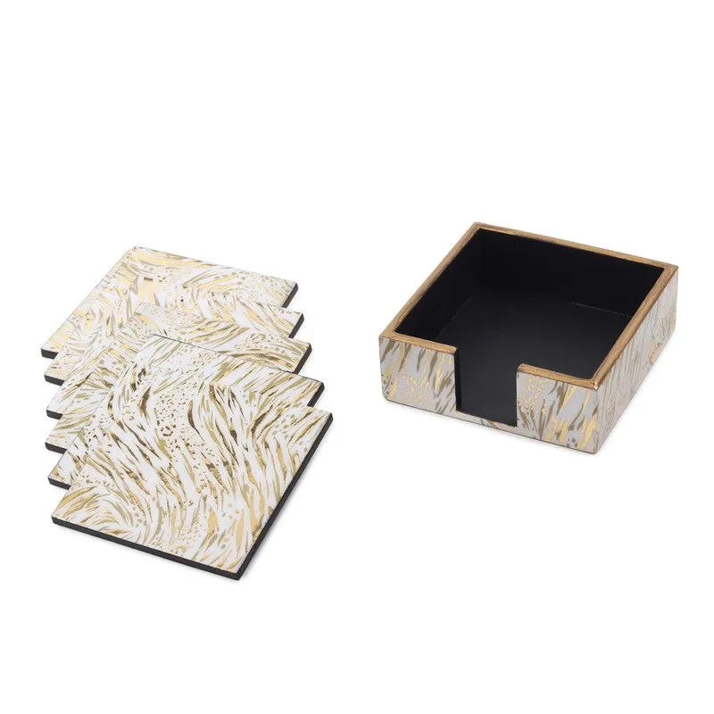 Saryna Wooden Coaster with Stand - Seven Piece Set media 6