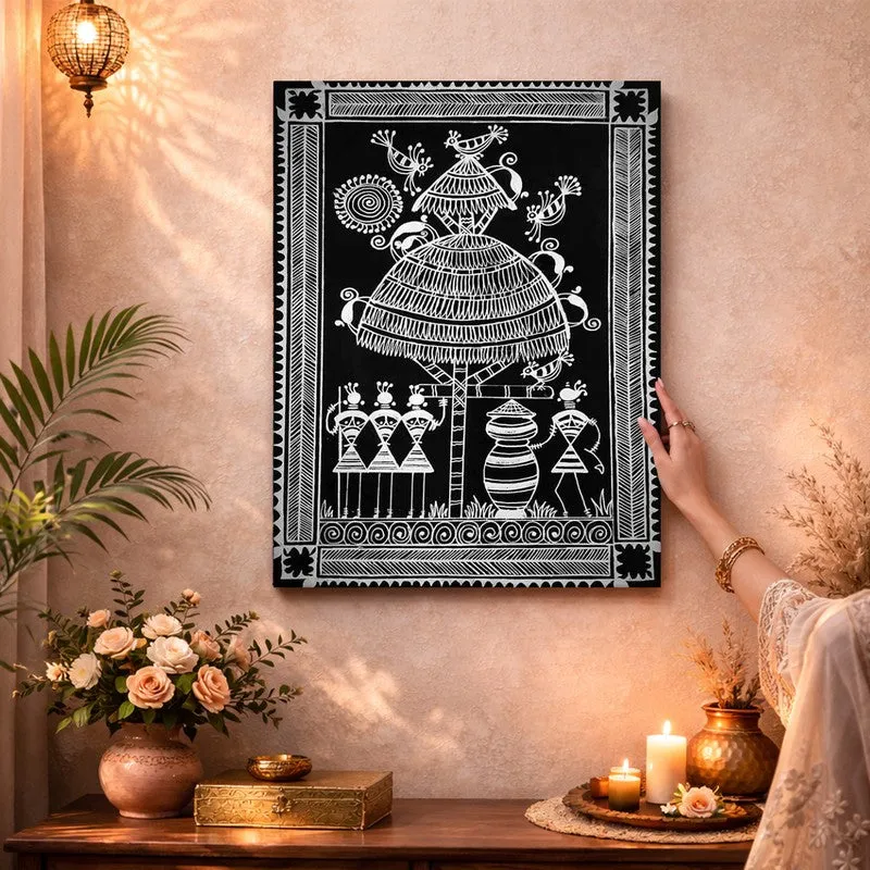 Warli Divine Canvas Wall Art & Paintings media 3