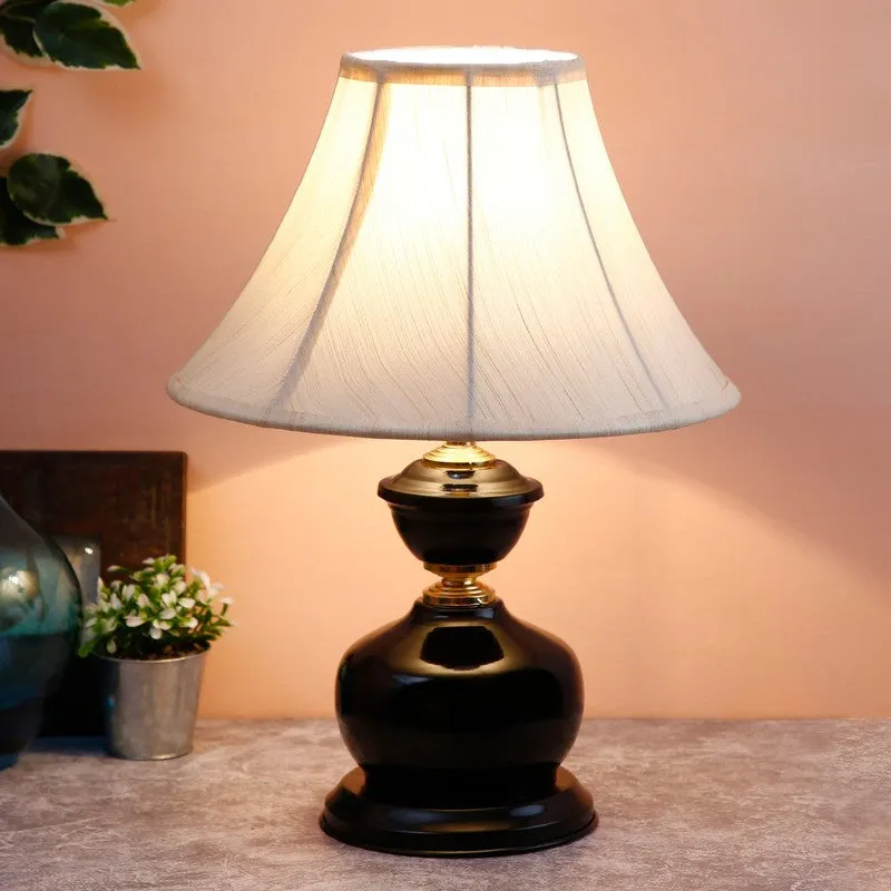 Starovia Cotton Table Lamp With Iron Base - White media 3