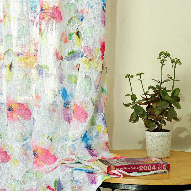Serline Linen Texture Sheer Curtain - Set Of Two media 4