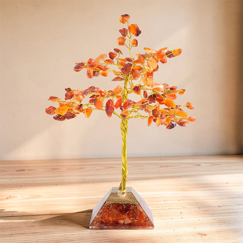 Agate Wish Tree Showpiece - Orange media 7