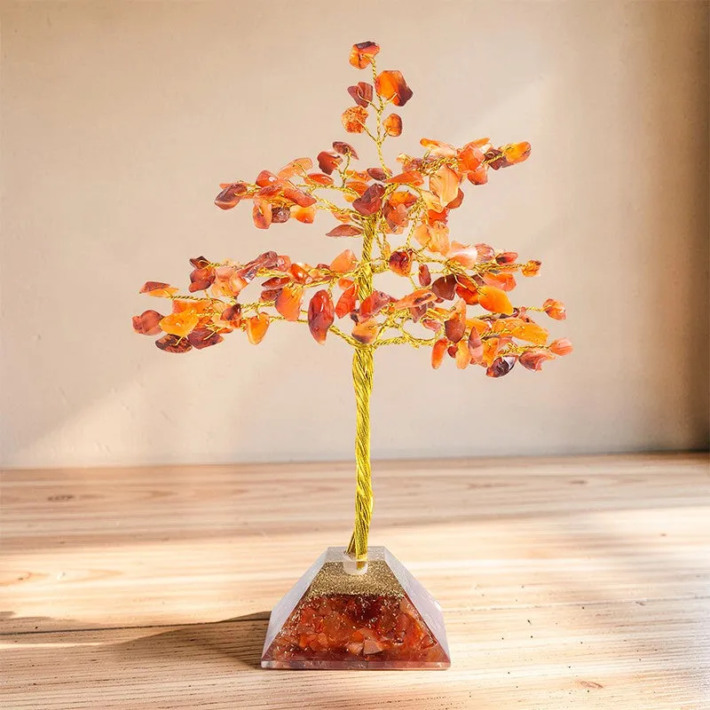 Agate Wish Tree Showpiece - Orange media 7