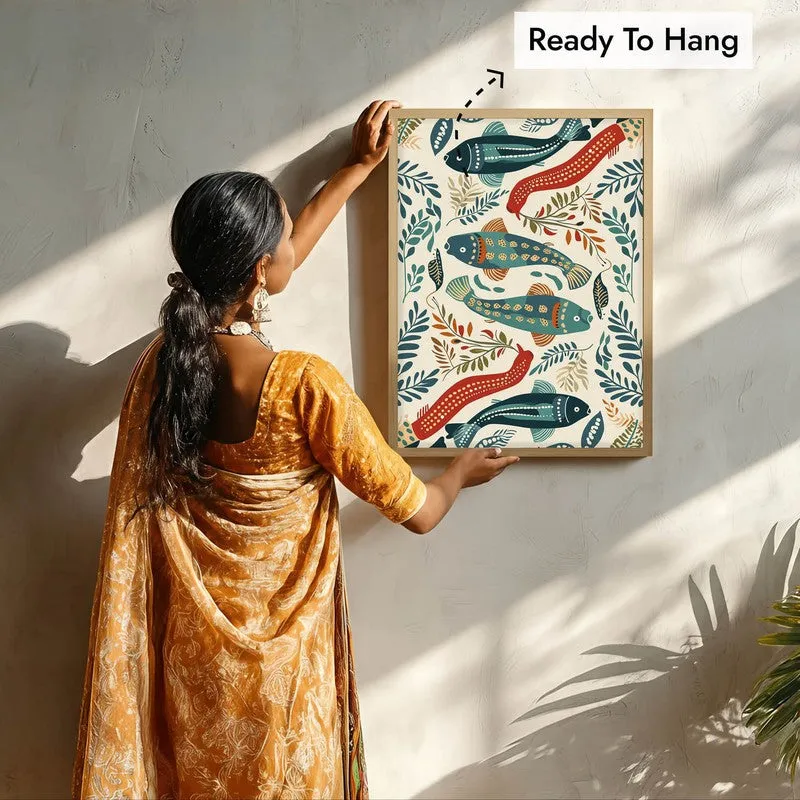 Jalika Canvas Wall Painting With Brown Frame media 9