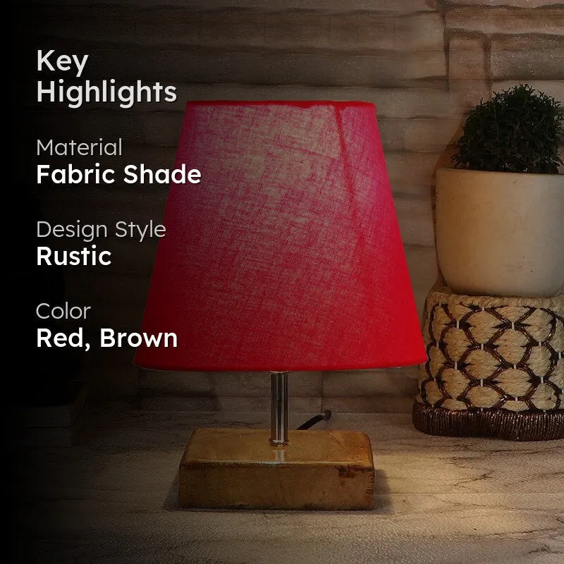 Tryda Fabric Table Lamp - Red,Brown media 2