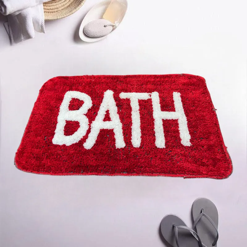 Trama Cotton Bath Mat (Red) - Set Of Two media 3