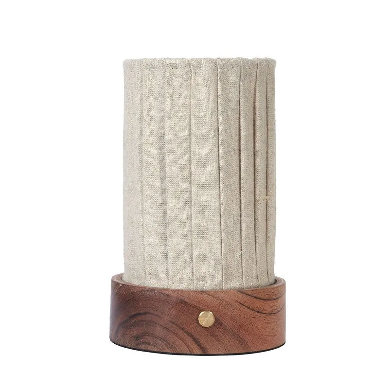 Radiya Tall Fabric Wooden Table Lamp - Grey media 4