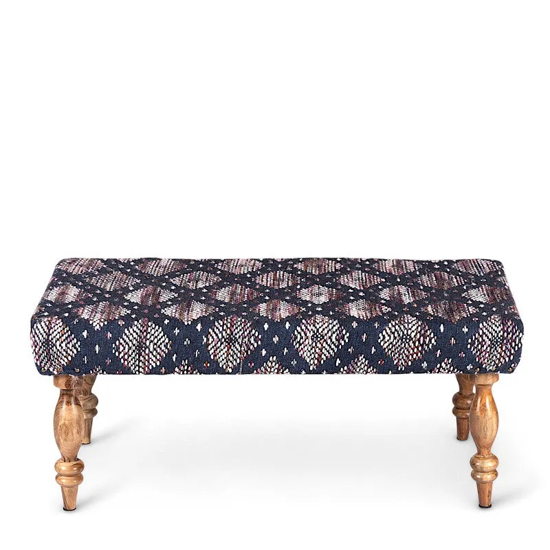 Dexio Sheesham Wooden Bench with Stools (Blue) - Three Piece Set media 4