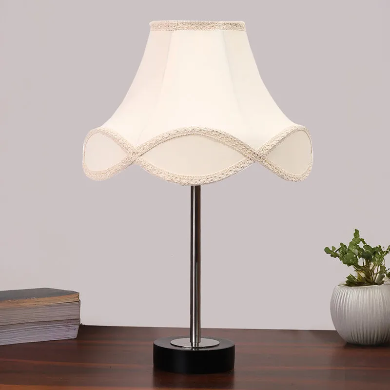Valencia Arc Rodin Wooden Table Lamp - OffWhite,Silver,Black media 3