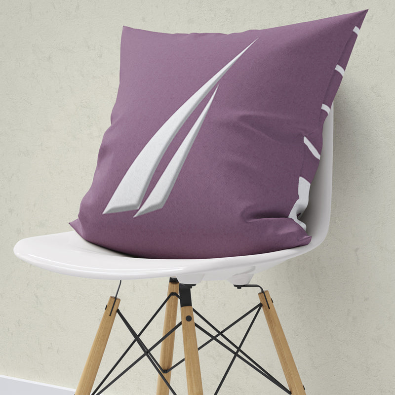 Nautica Logo Stripe Cushion Cover - Purple - 16 x 16 Inches