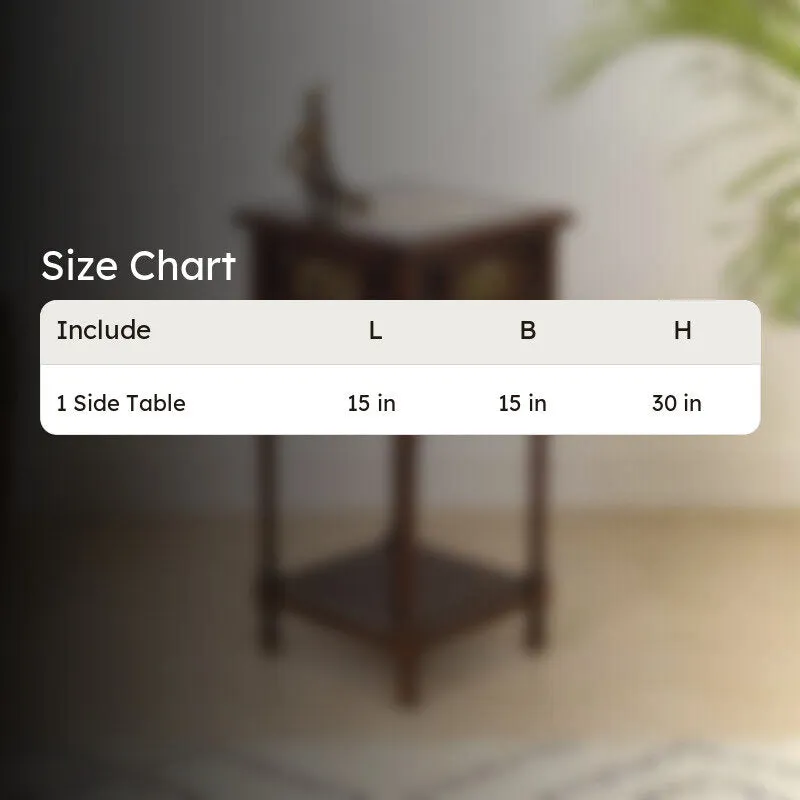 Onyx Teak Wood Side Table media 7