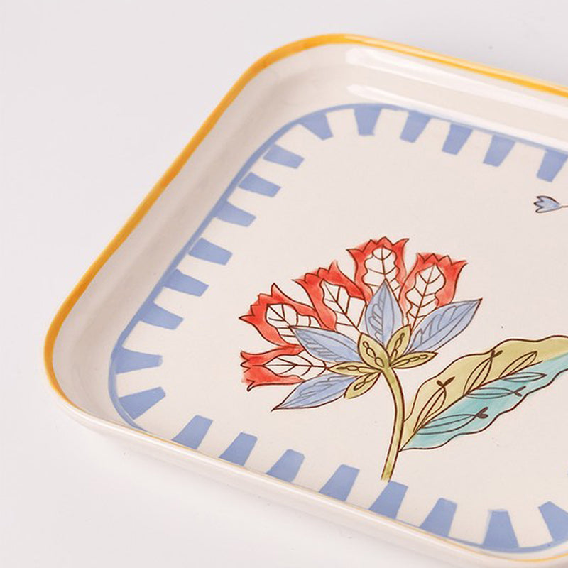 Stripe & Stem Handpainted Square Platter media 5