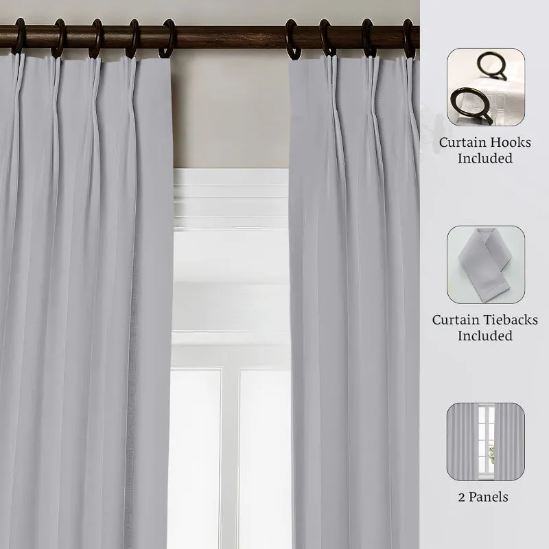 Esme Triple Pinch Pleat Short Width Curtain - Silver media 3
