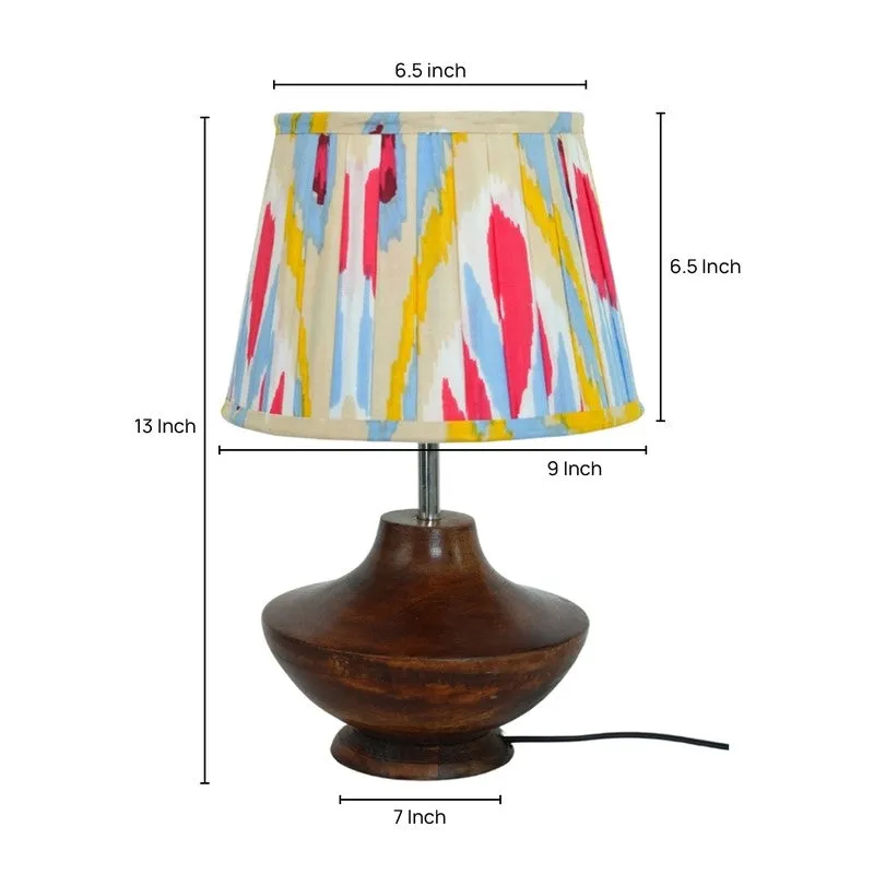 Colorwave Wooden Base Cotton Table Lamp - Multicolor media 5