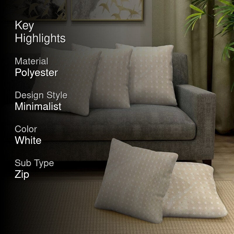 Whimsy Sheen Cushion Cover (White) - Set Of Five media 2