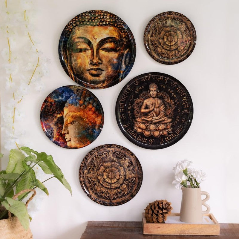 Buddha Charm Wall Plate - Set Of Five media 5