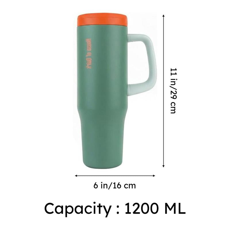 AuraGrip Stainless Steel Tumbler (1200 ML) - Olive Green media 13