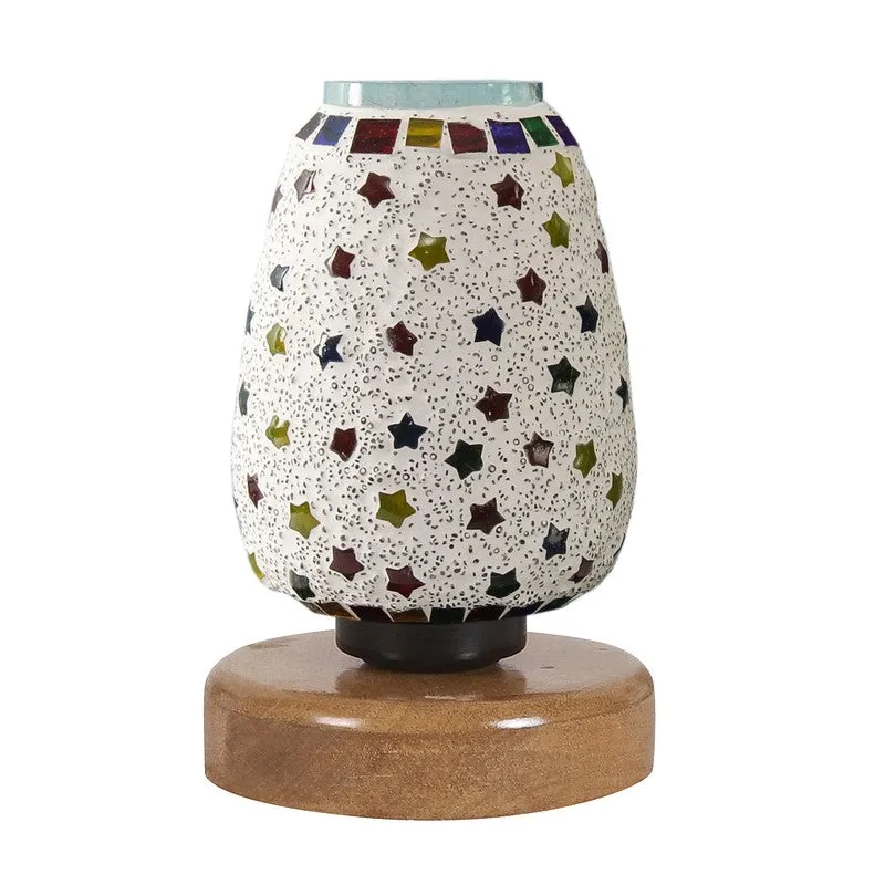 Flareonix Glass Table Lamp With Wooden Base - Multicolor media 5