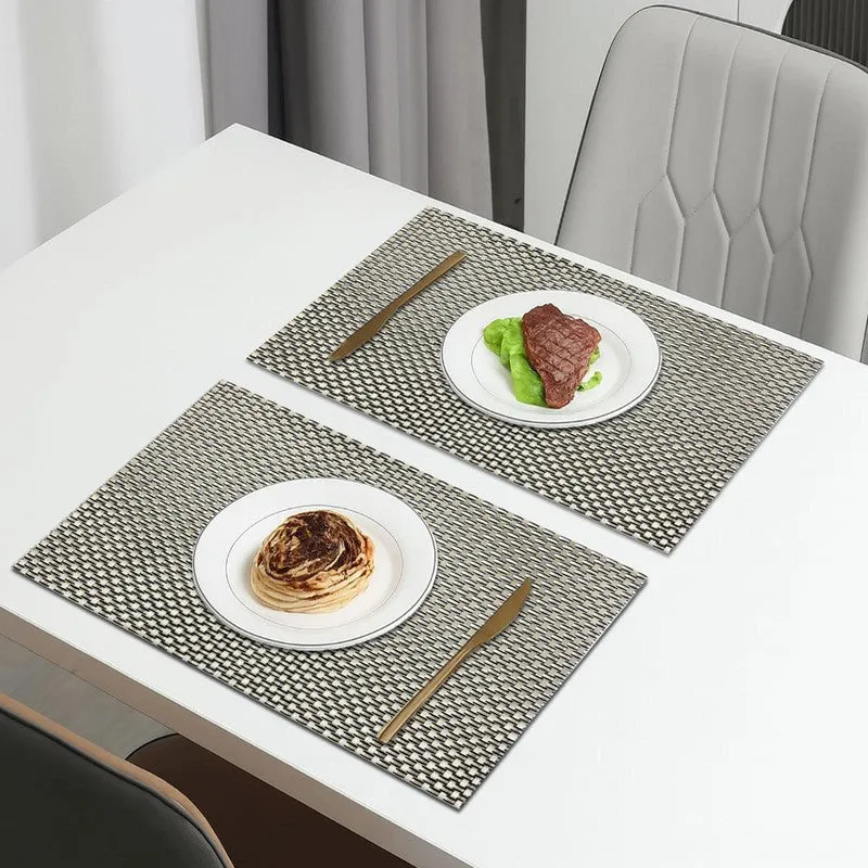 Vionne Black Rectangle PVC Table Mats - Set Of Two media 1