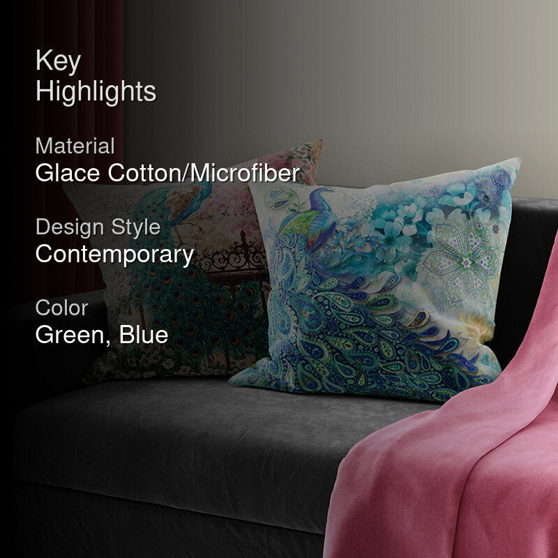 Neelamayil Printed Cushion Cover Set - Set Of Two media 2