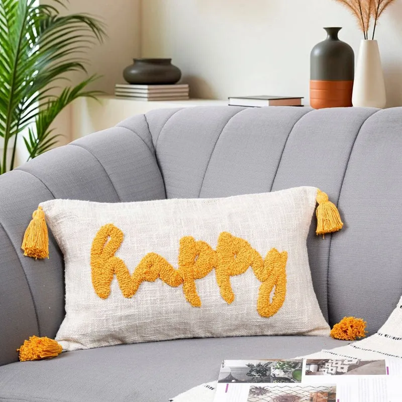 Happy Scrawl Tufted Cushion Cover Set - Set Of Two media 4