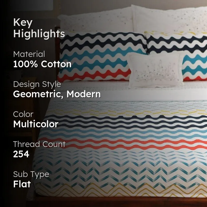 Bruva Wavy Cotton Bedsheet - 254 TC media 2