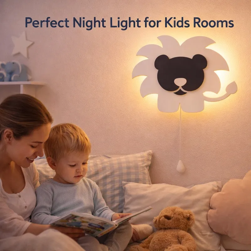 Silenor Lion Battery Operated MDF Wall Lamp - White media 4