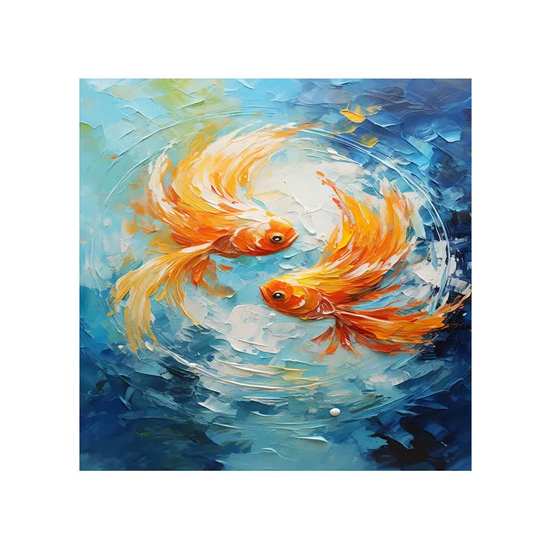 Zen Goldfish Wall Painting media 5