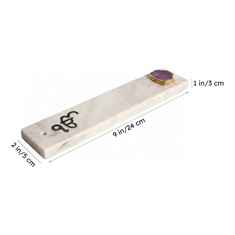 In Onkar Marble Incense Holder With Agate Plating - Pink media 7
