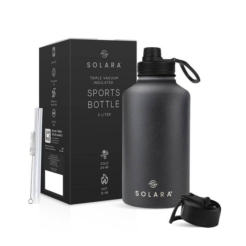 Solara Insulated Stainless Steel Bottle (2000 mL) - Black media 3