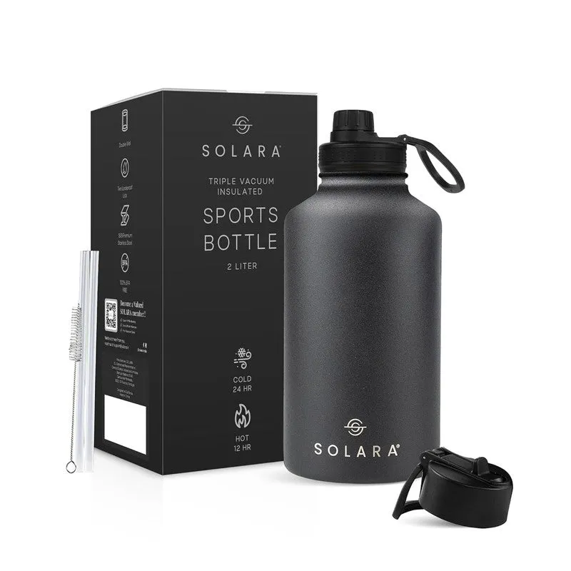 Solara Insulated Stainless Steel Bottle (2000 mL) - Black media 3