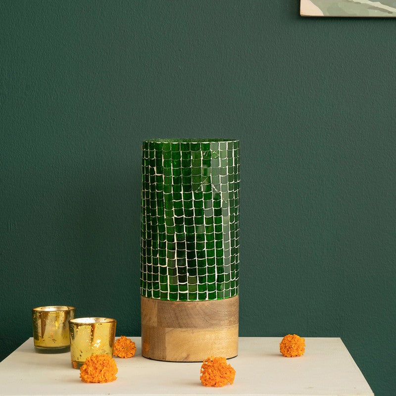 Orange Tree Freedom Tall Green Mango Wood Table Lamp - Green,Brown media 2