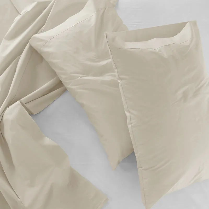 Maison Solid Cotton Pillow Cover (Beige,1000TC) - Set Of Two media 4