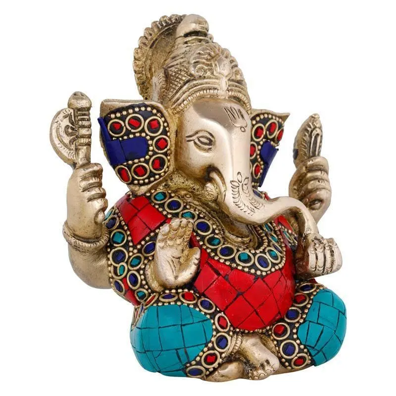 Red & Turquoise Enamel Ganesha media 7