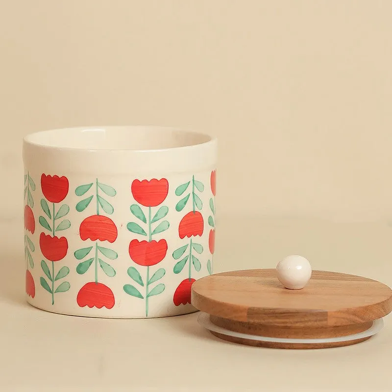 Aarunya Ceramic Jar (1000 mL Each) - Set Of Two media 5
