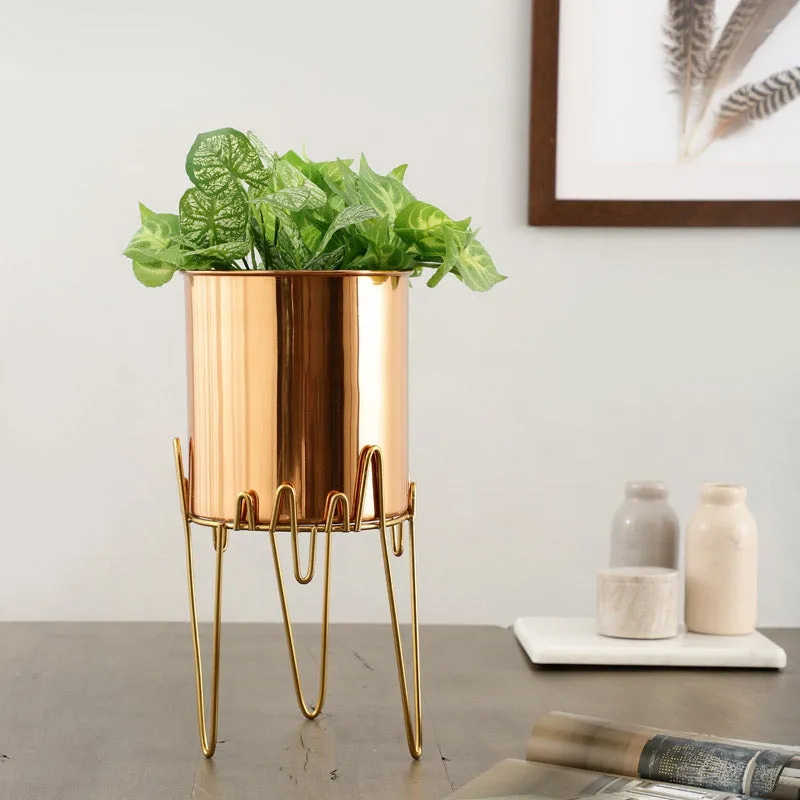 Retsa Stainless Steel Planter - Copper & Gold media 2