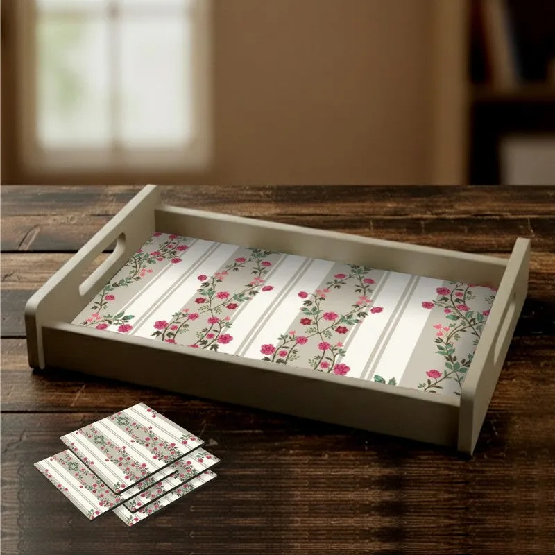 Velora Serving Tray with 4 Coasters - Five Piece Set media 3