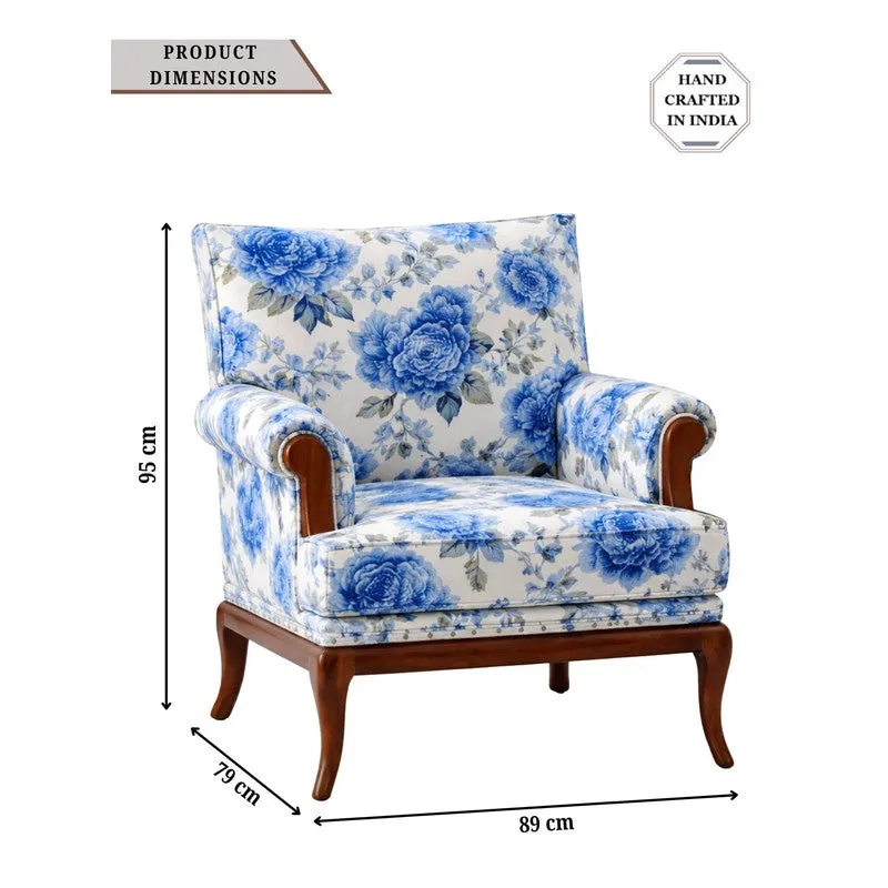 Yutaka Teak Wood & Velvet Lounge Chair media 6