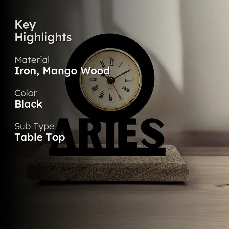 Aries Zodiac Analog Table Clock media 2