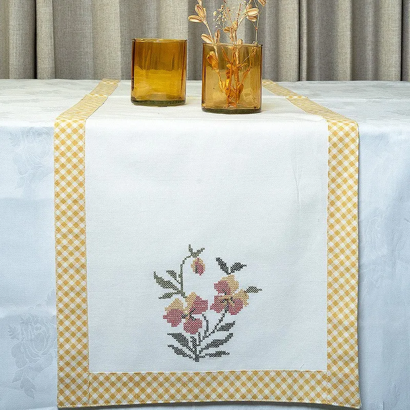 Golden Flora Cotton Table Runner media 4