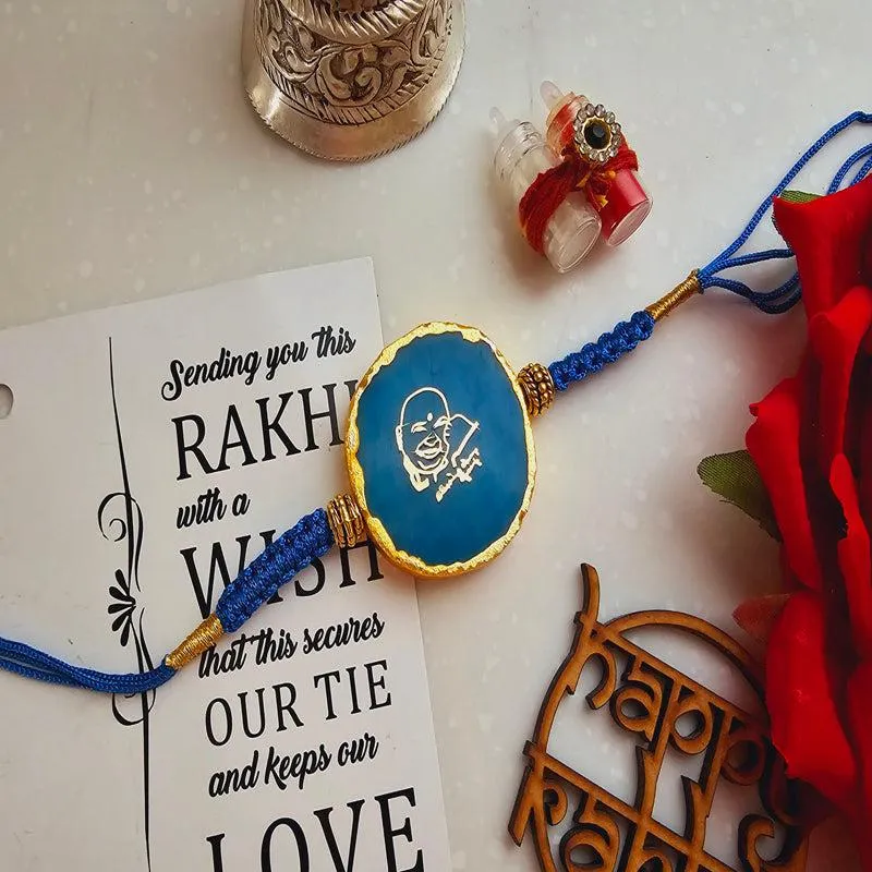 Guru Ji Turquoise Agate Rakhi Gift Set media 4