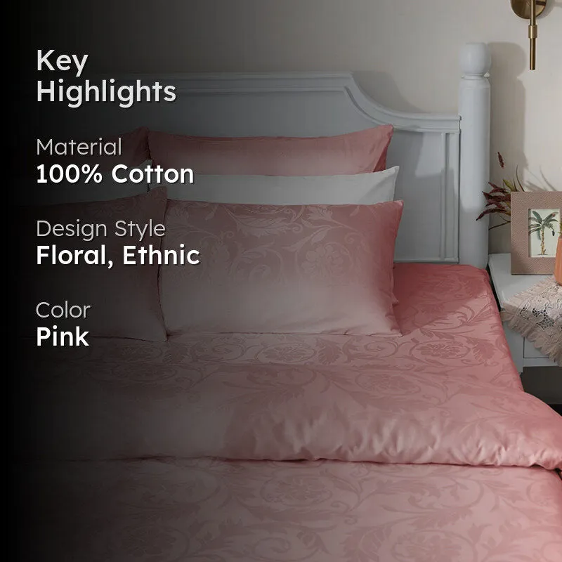 Bloom Bold Jacquard Pillow Cover (Cameo Rose) - Set Of Two media 2