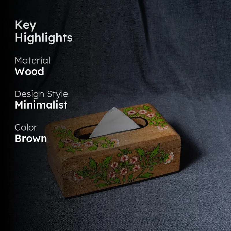 Garden Floral Wooden Tissue Holder media 2