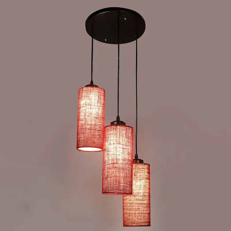 Cylentra Triple Metal Ceiling Lamp - Maroon media 6