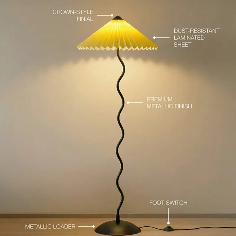 Fig Living Iron Wavy Floor Lamp (Light Green) media 6