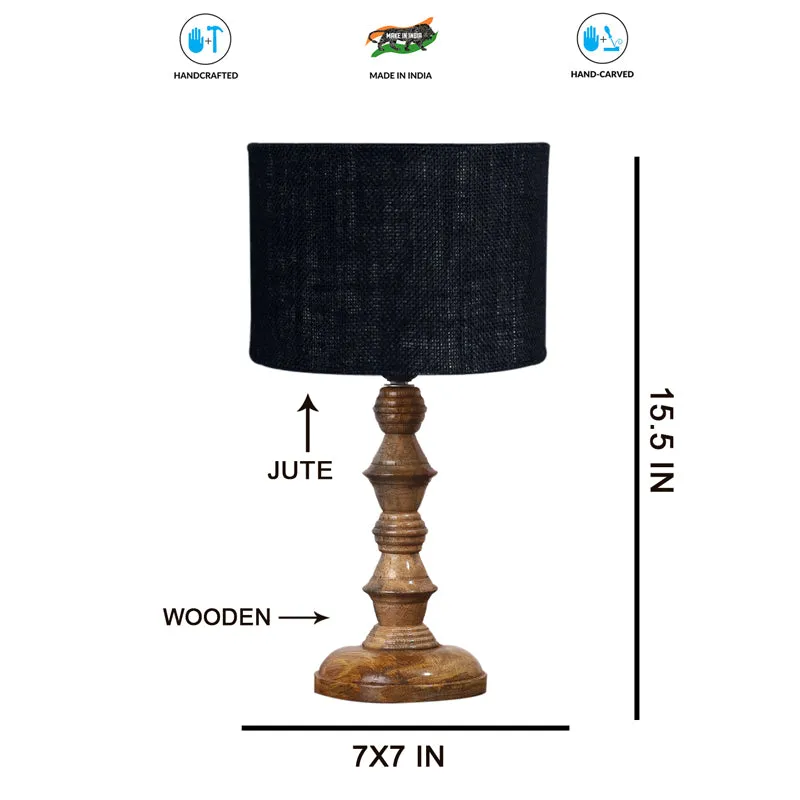 Sienna I Timber Wooden Table Lamp - Black,Brown media 7