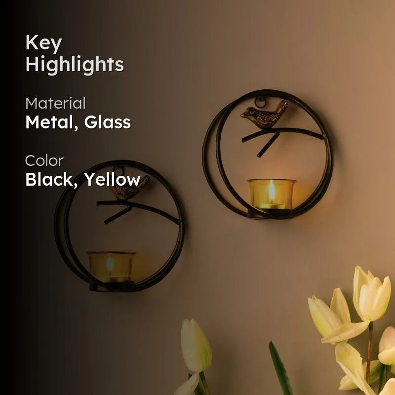 Bird Ring Candle Holder (Yellow) - Set Of Two media 2