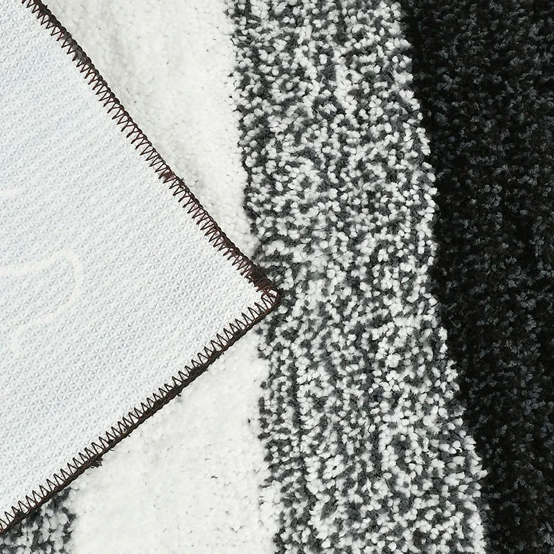 Elvira Anti Skid Striped Bath Mat - Black media 5