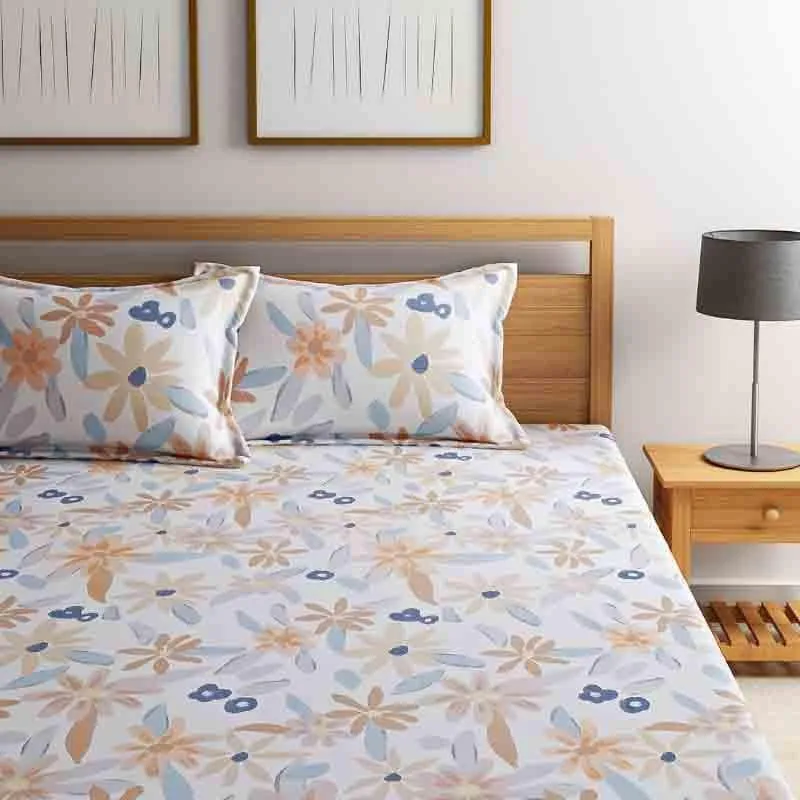 Floral Cluster Cotton Bedsheet - 210 TC media 1